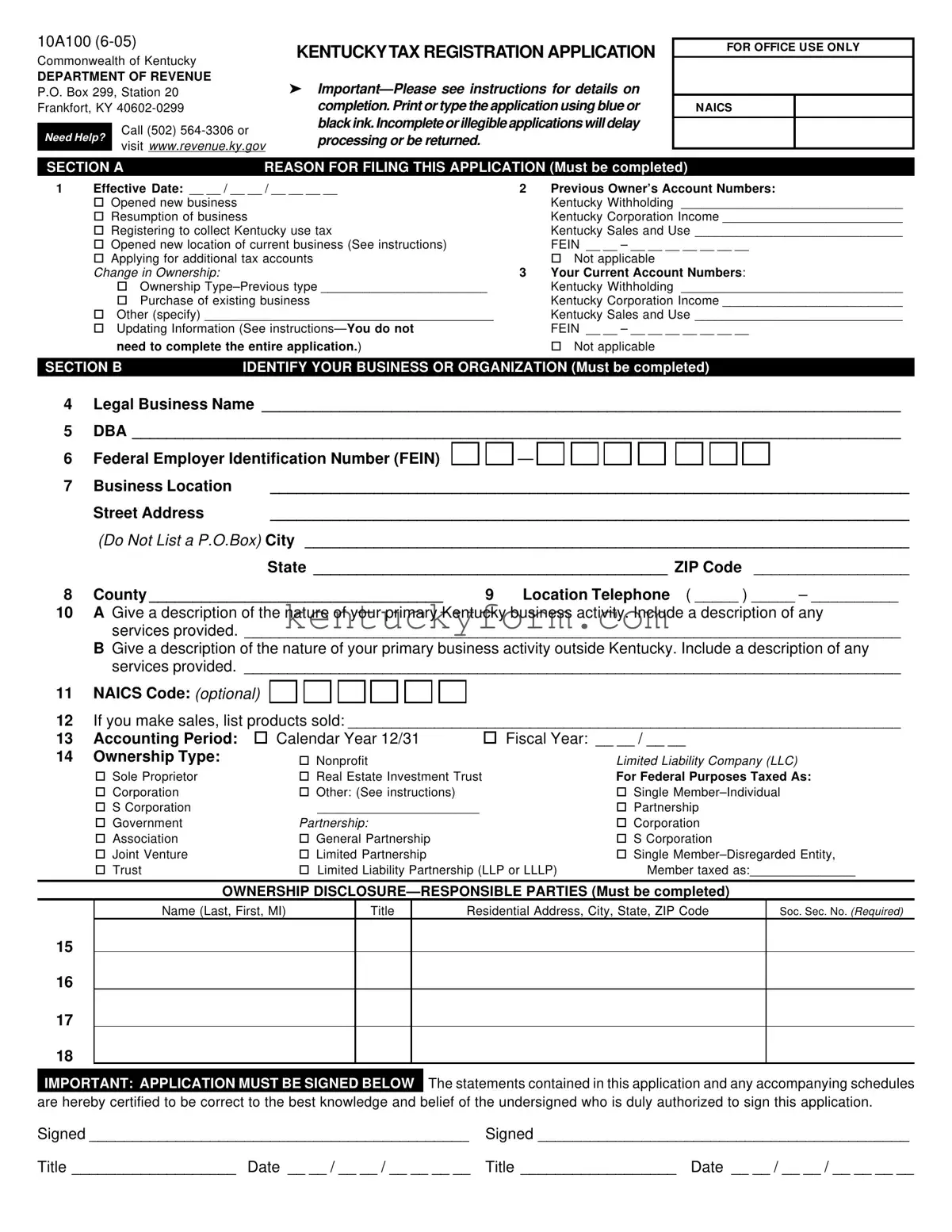 10A100 Kentucky PDF Template
