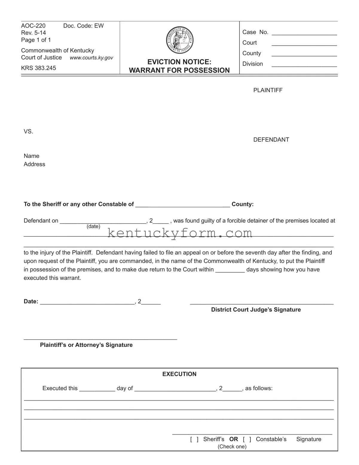 Aoc 220 PDF Template