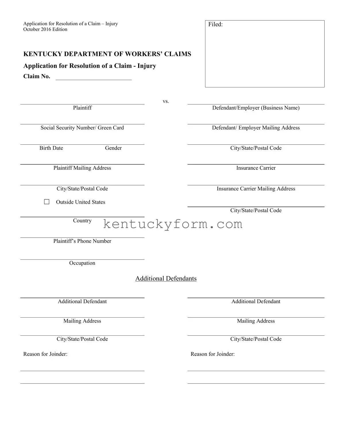 Kentucky 101 PDF Template