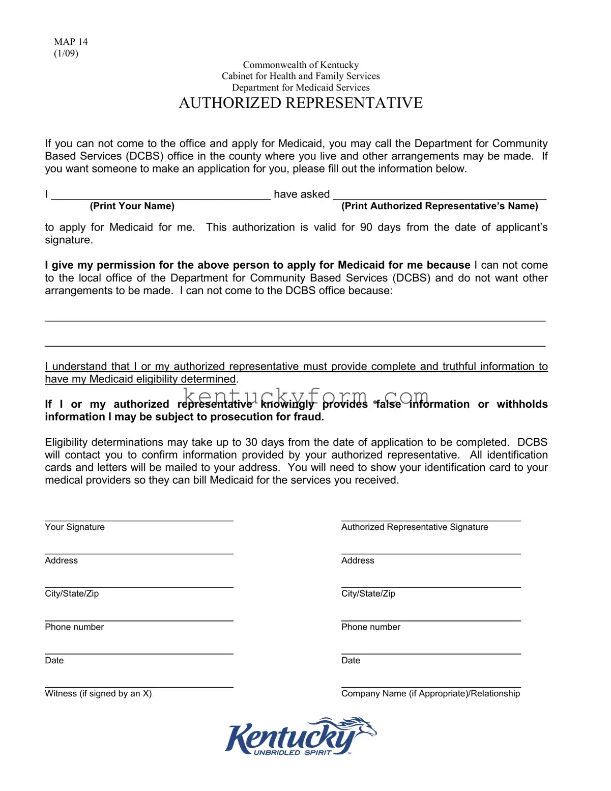 Map 14 Kentucky PDF Template