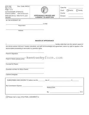 Aoc 292 PDF Template