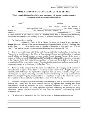 Home Sale Contract Kentucky PDF Template
