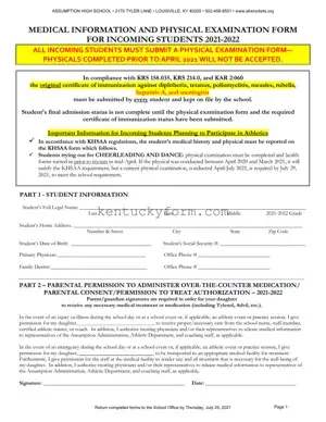 Kentucky High School Sports PDF Template