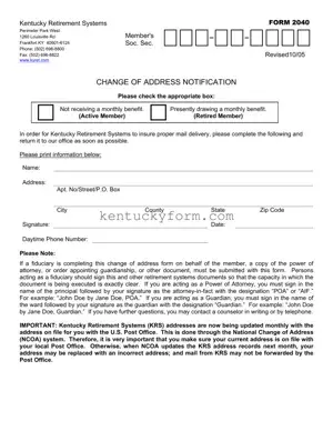 Kentucky PDF Template