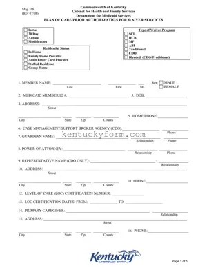 Map 109 Kentucky PDF Template